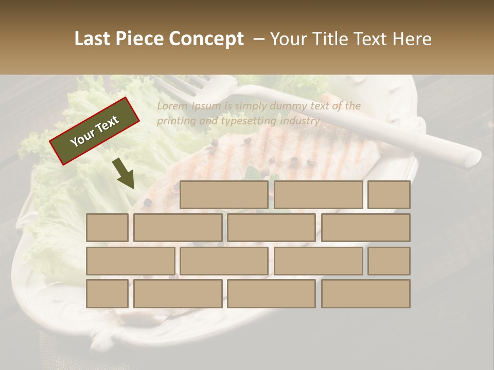 A White Plate Topped With A Piece Of Fish Next To Lettuce PowerPoint Template