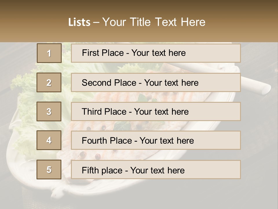 A White Plate Topped With A Piece Of Fish Next To Lettuce PowerPoint Template