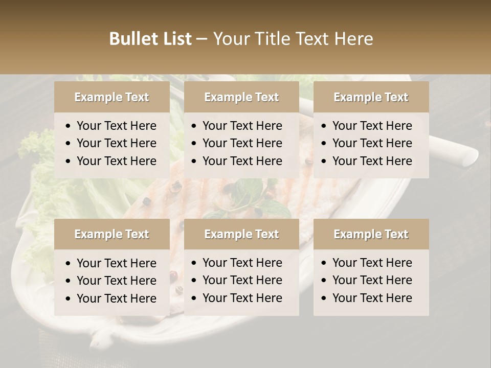 A White Plate Topped With A Piece Of Fish Next To Lettuce PowerPoint Template