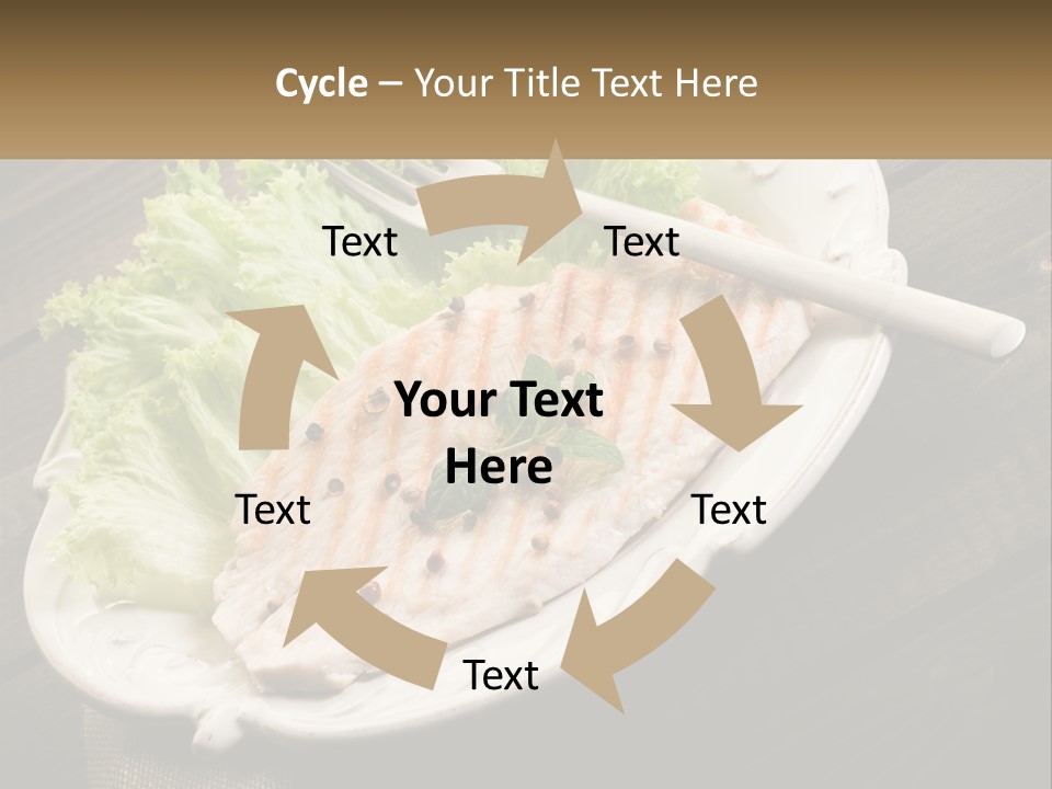 A White Plate Topped With A Piece Of Fish Next To Lettuce PowerPoint Template