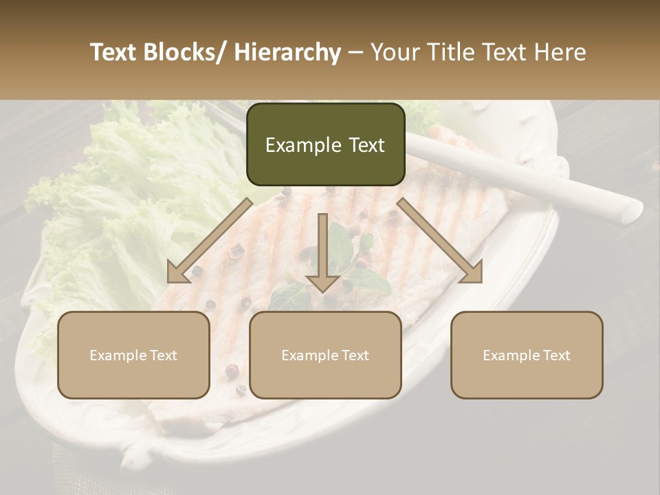 A White Plate Topped With A Piece Of Fish Next To Lettuce PowerPoint Template