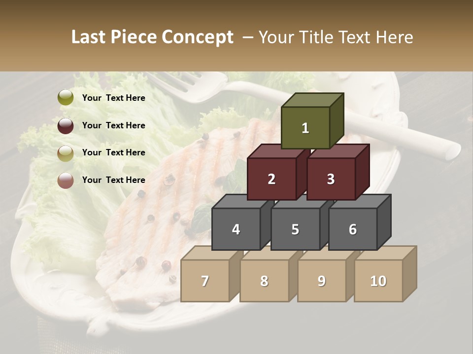 A White Plate Topped With A Piece Of Fish Next To Lettuce PowerPoint Template