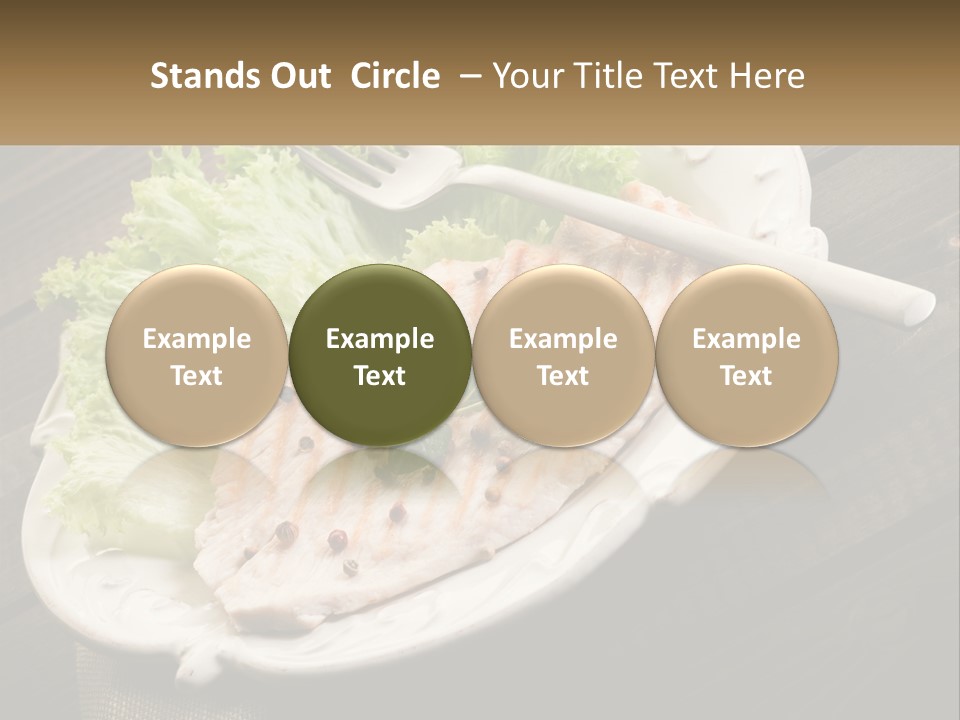 A White Plate Topped With A Piece Of Fish Next To Lettuce PowerPoint Template