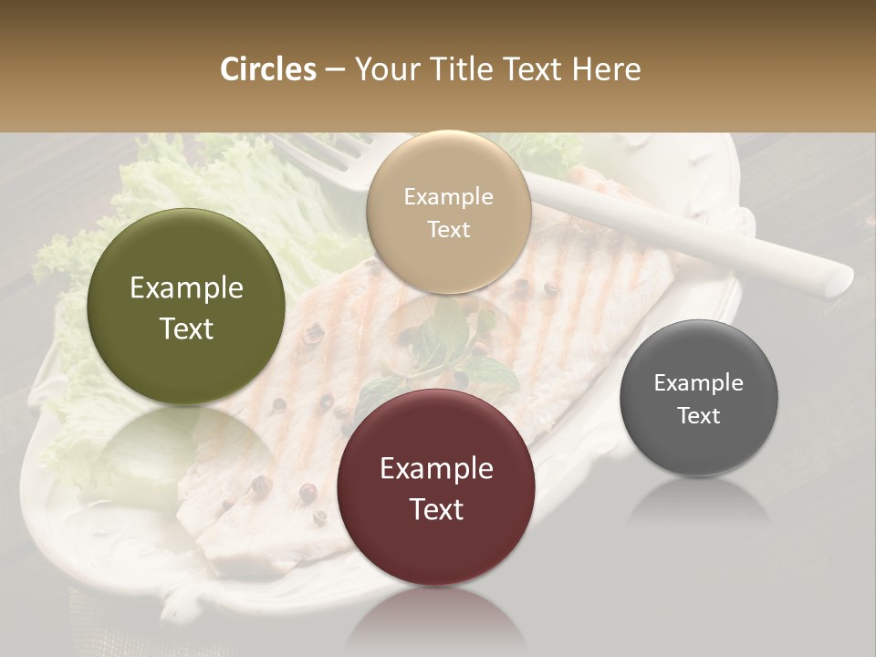 A White Plate Topped With A Piece Of Fish Next To Lettuce PowerPoint Template