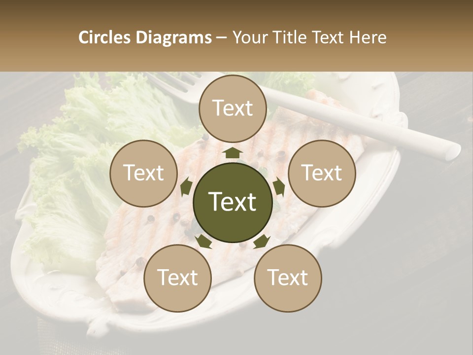 A White Plate Topped With A Piece Of Fish Next To Lettuce PowerPoint Template