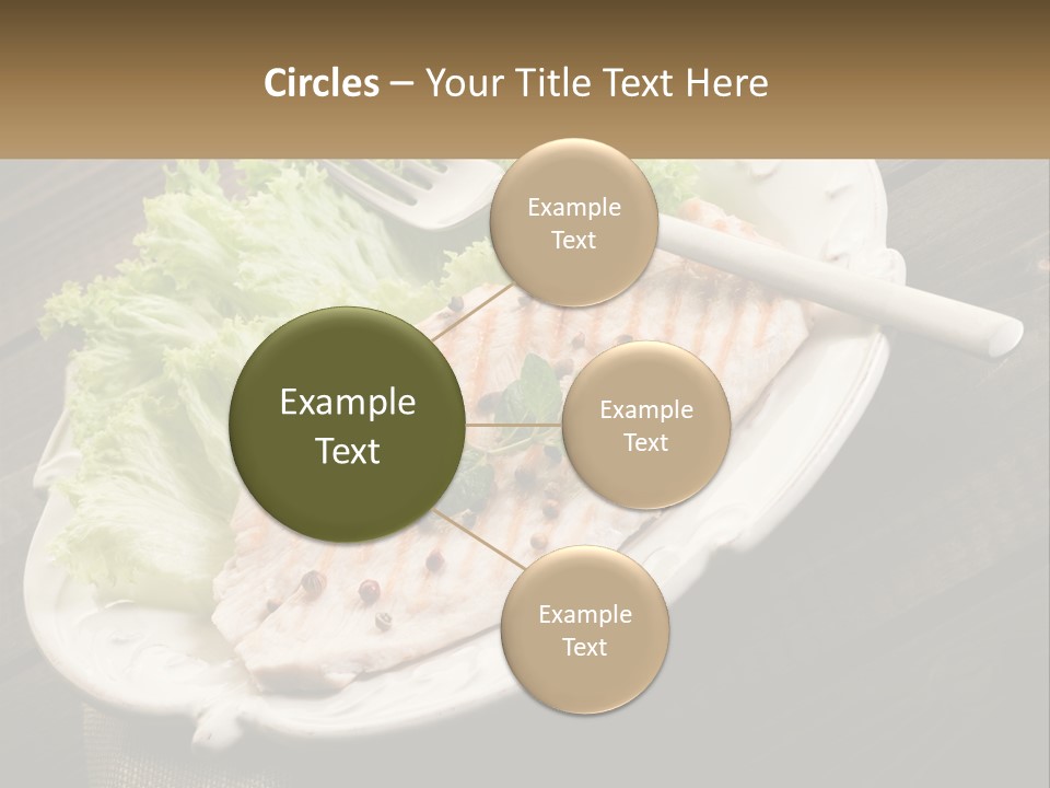 A White Plate Topped With A Piece Of Fish Next To Lettuce PowerPoint Template