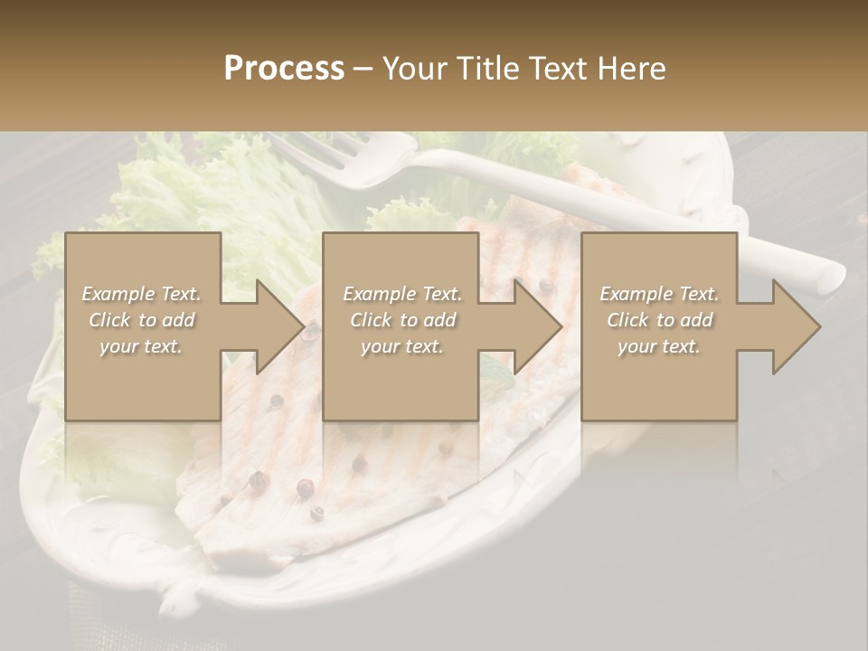 A White Plate Topped With A Piece Of Fish Next To Lettuce PowerPoint Template