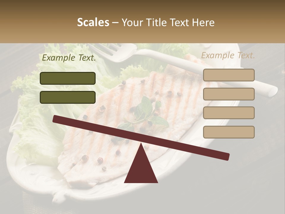 A White Plate Topped With A Piece Of Fish Next To Lettuce PowerPoint Template