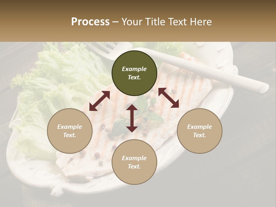 A White Plate Topped With A Piece Of Fish Next To Lettuce PowerPoint Template