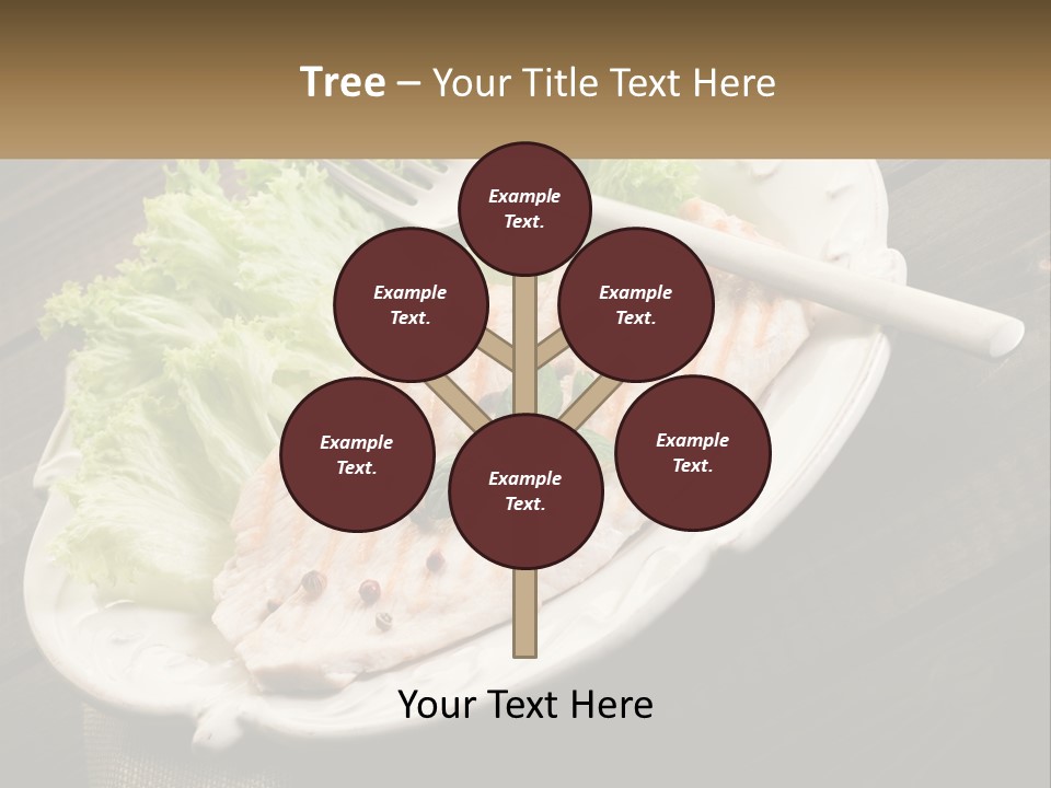 A White Plate Topped With A Piece Of Fish Next To Lettuce PowerPoint Template