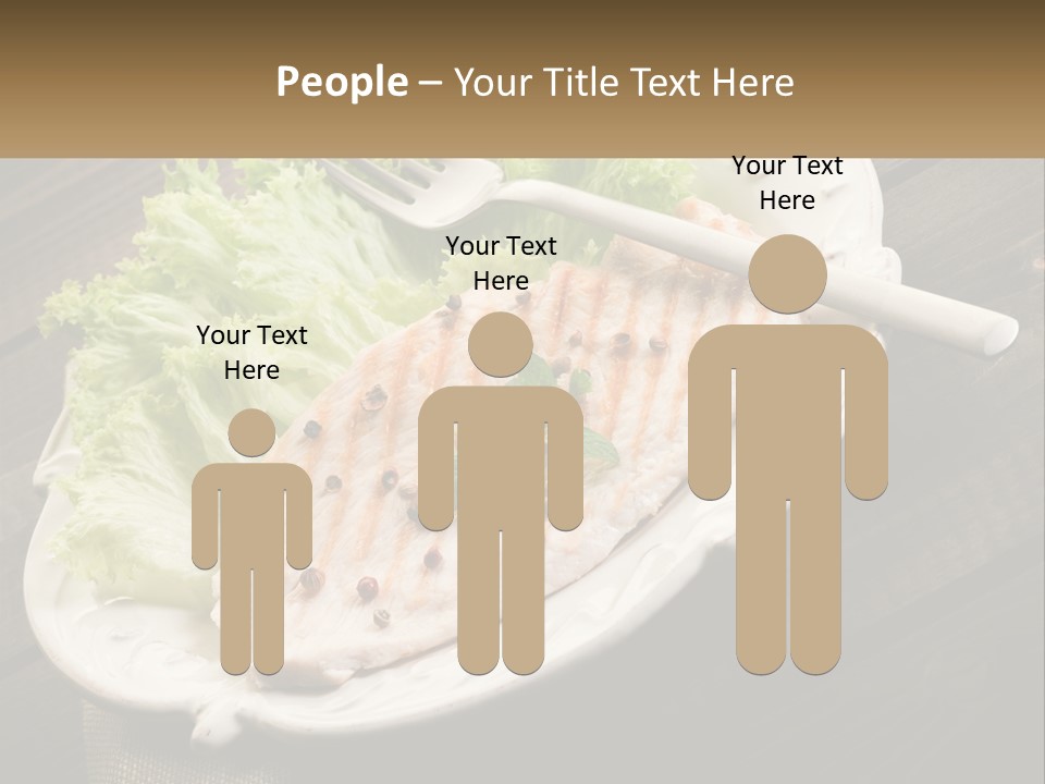 A White Plate Topped With A Piece Of Fish Next To Lettuce PowerPoint Template