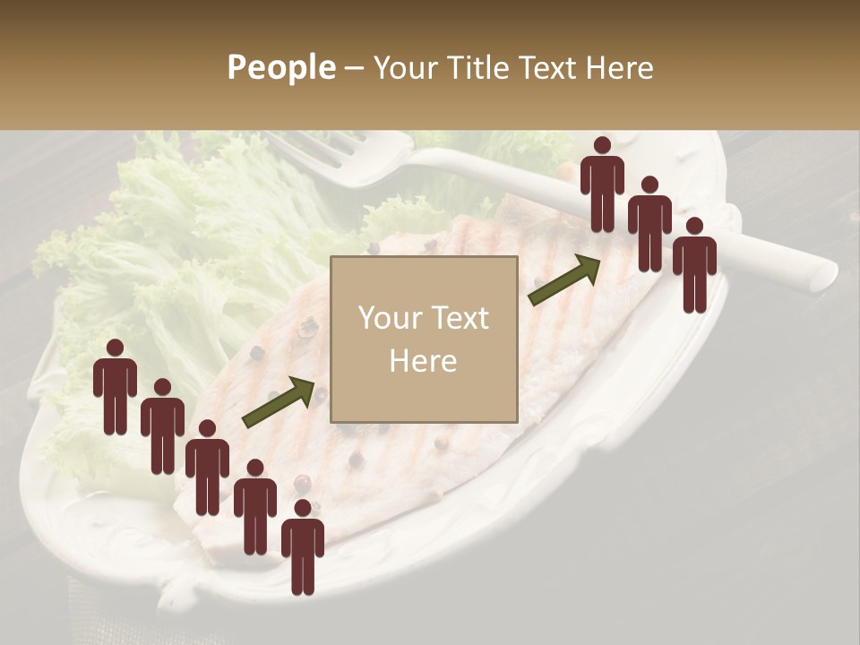 A White Plate Topped With A Piece Of Fish Next To Lettuce PowerPoint Template