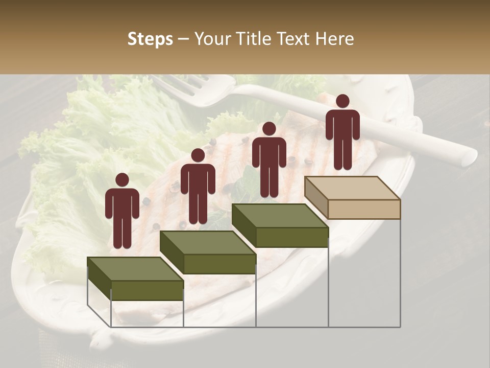 A White Plate Topped With A Piece Of Fish Next To Lettuce PowerPoint Template