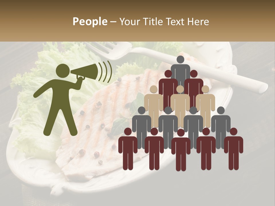 A White Plate Topped With A Piece Of Fish Next To Lettuce PowerPoint Template