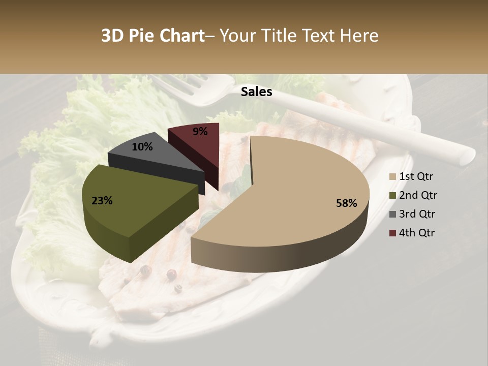 A White Plate Topped With A Piece Of Fish Next To Lettuce PowerPoint Template