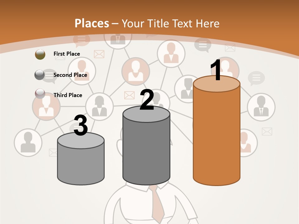 A Man Standing In Front Of A Social Network Powerpoint Presentation PowerPoint Template