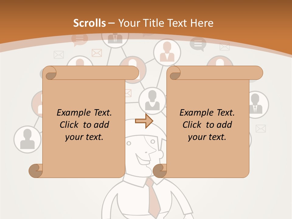A Man Standing In Front Of A Social Network Powerpoint Presentation PowerPoint Template