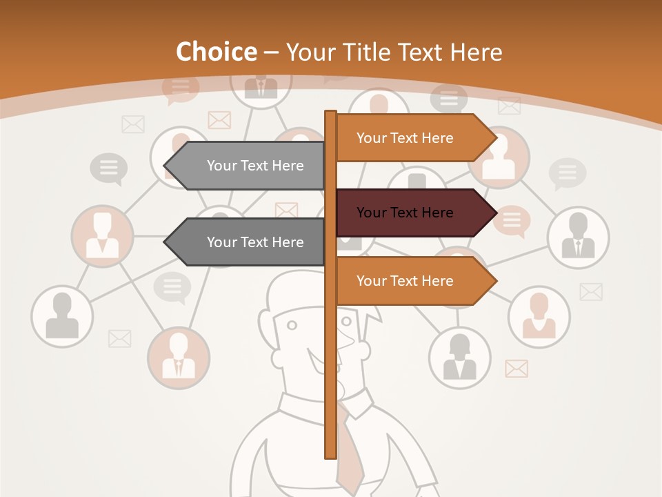 A Man Standing In Front Of A Social Network Powerpoint Presentation PowerPoint Template
