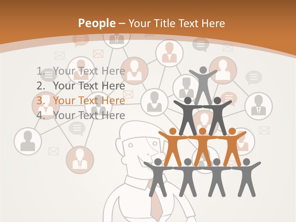 A Man Standing In Front Of A Social Network Powerpoint Presentation PowerPoint Template