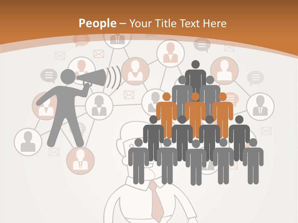 A Man Standing In Front Of A Social Network Powerpoint Presentation PowerPoint Template