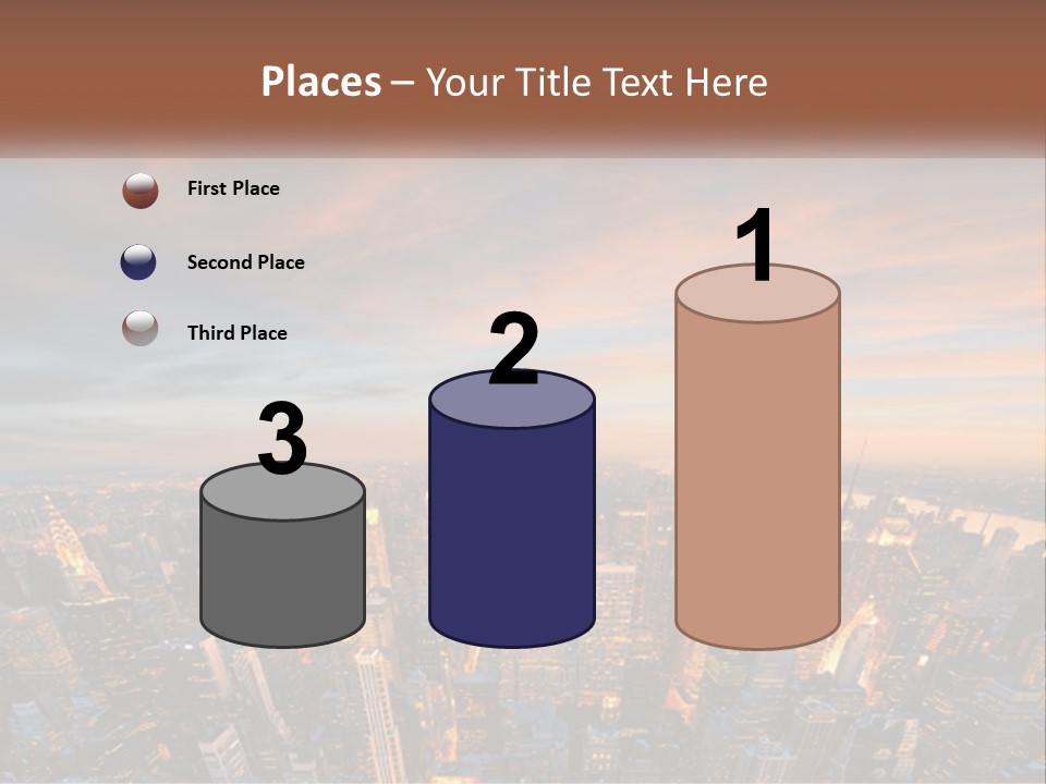 An Aerial View Of A City At Sunset PowerPoint Template