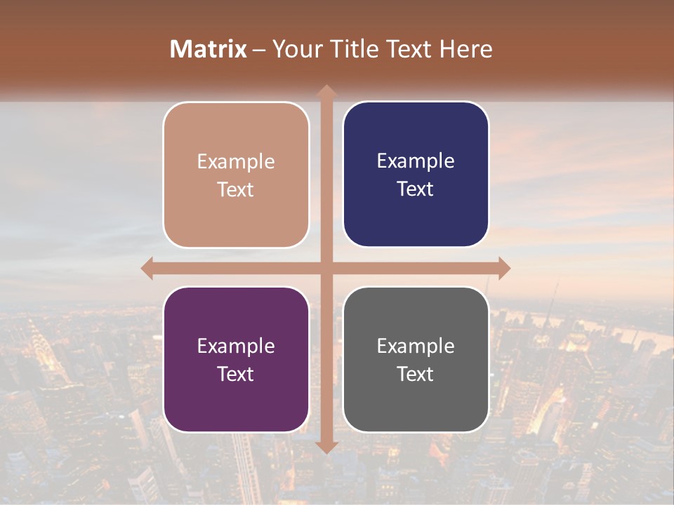 An Aerial View Of A City At Sunset PowerPoint Template