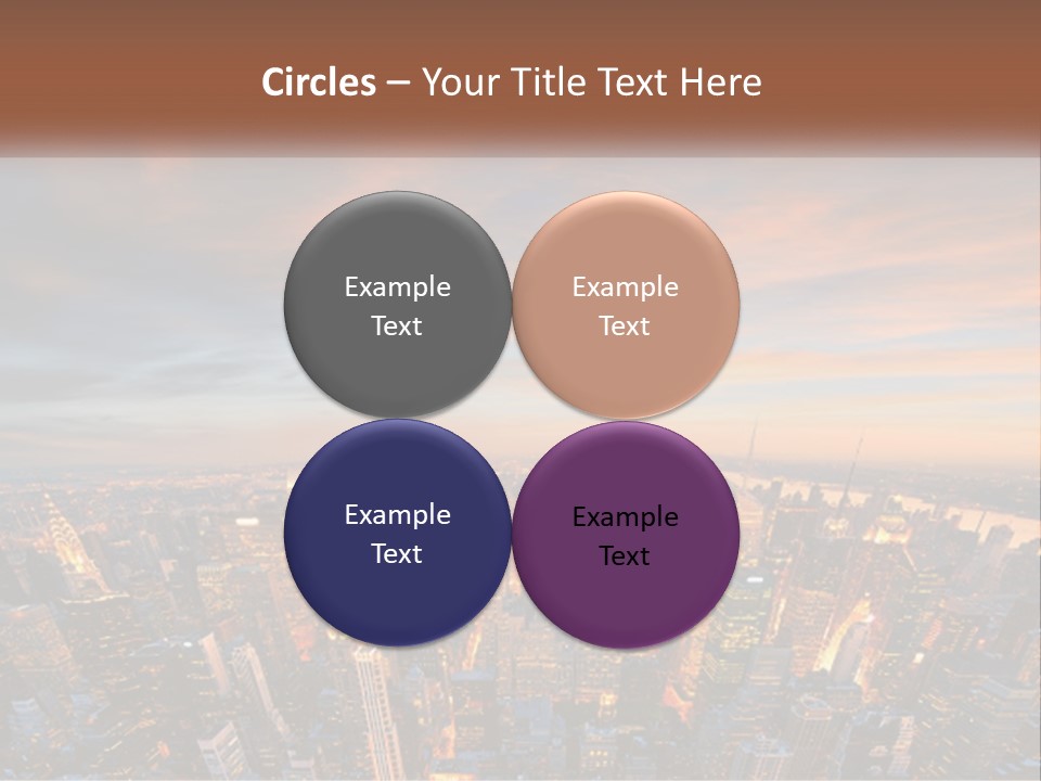 An Aerial View Of A City At Sunset PowerPoint Template