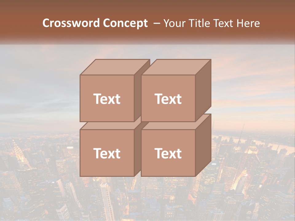 An Aerial View Of A City At Sunset PowerPoint Template