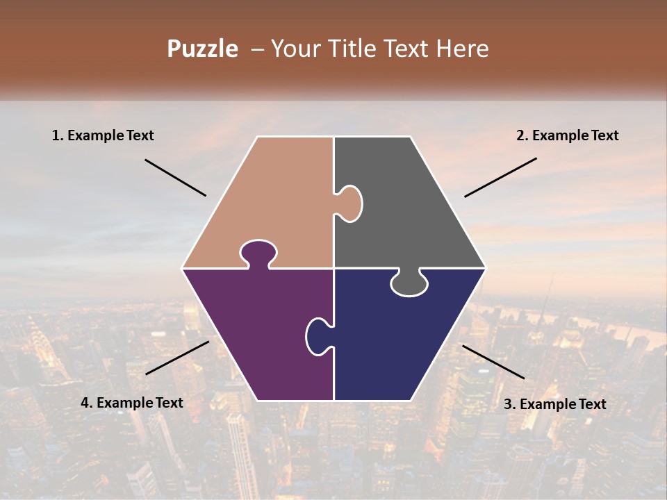 An Aerial View Of A City At Sunset PowerPoint Template