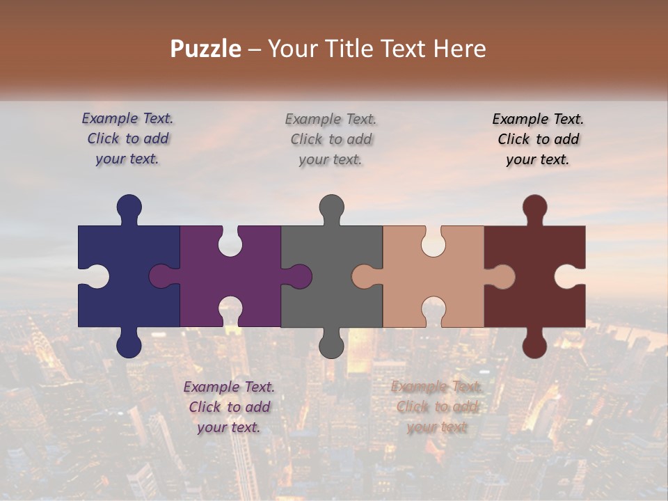 An Aerial View Of A City At Sunset PowerPoint Template