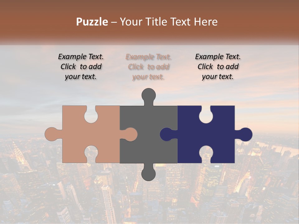 An Aerial View Of A City At Sunset PowerPoint Template