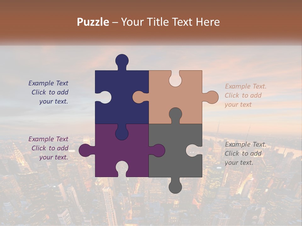 An Aerial View Of A City At Sunset PowerPoint Template