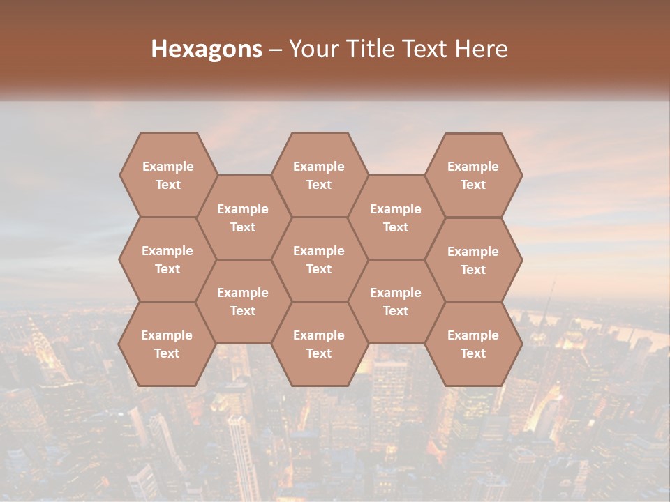 An Aerial View Of A City At Sunset PowerPoint Template