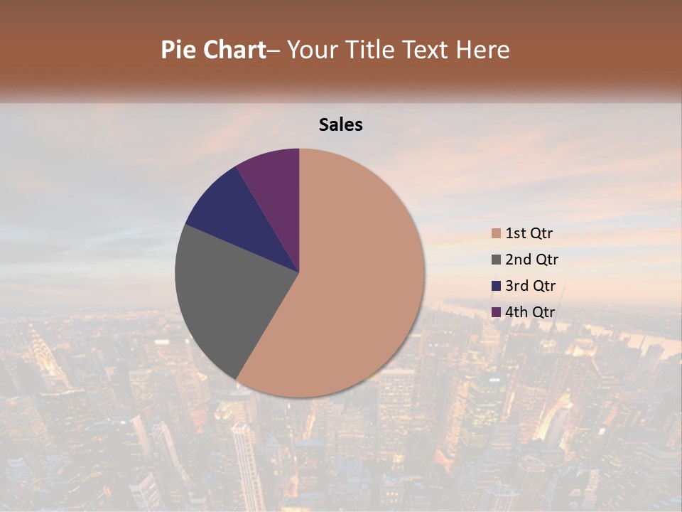 An Aerial View Of A City At Sunset PowerPoint Template