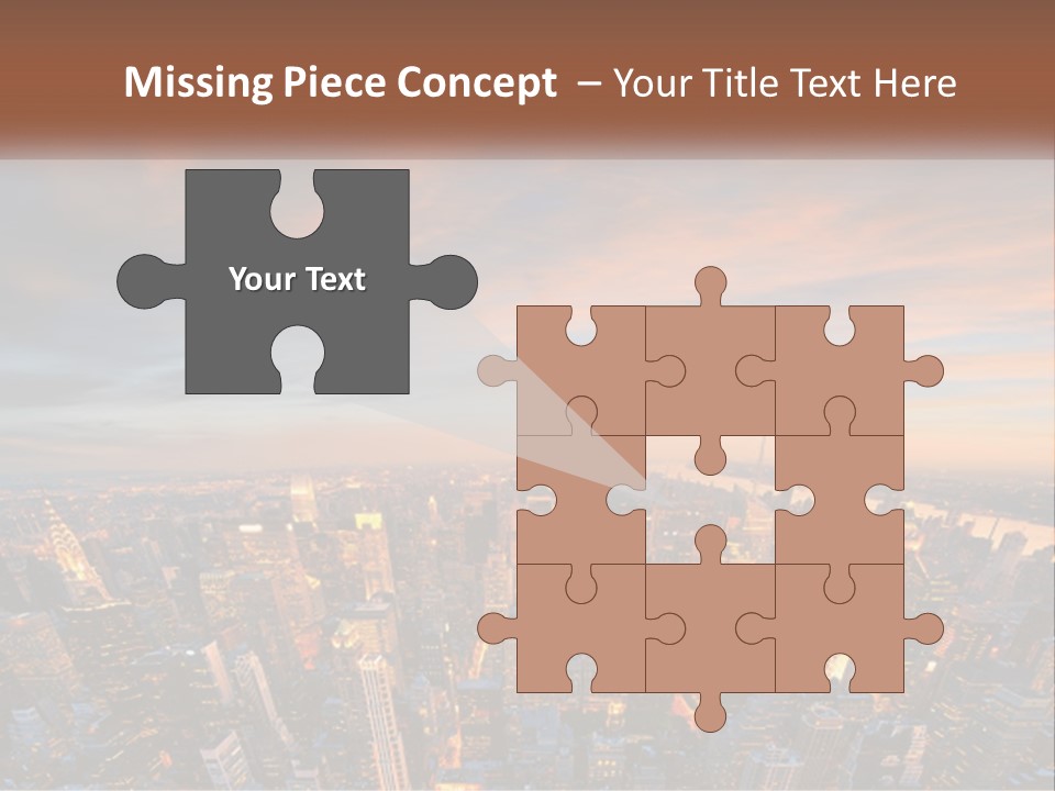 An Aerial View Of A City At Sunset PowerPoint Template