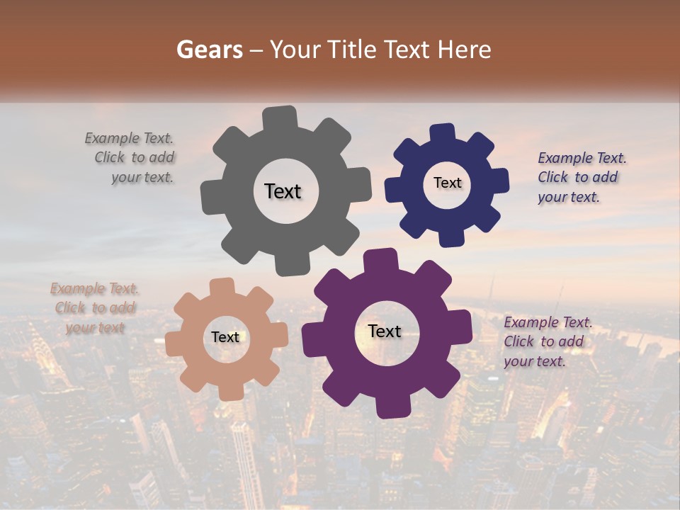 An Aerial View Of A City At Sunset PowerPoint Template