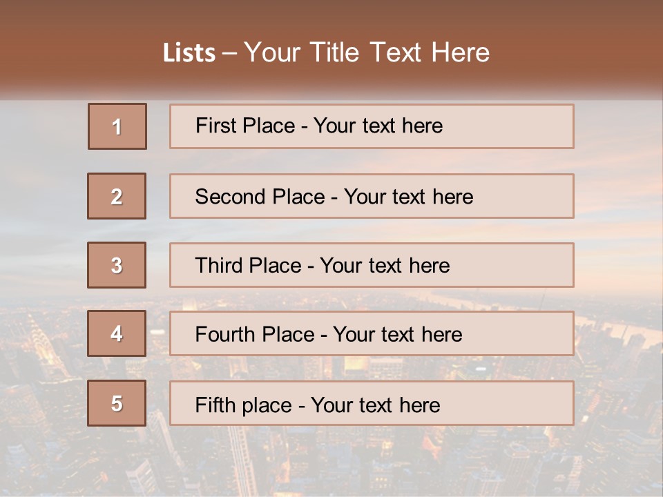 An Aerial View Of A City At Sunset PowerPoint Template