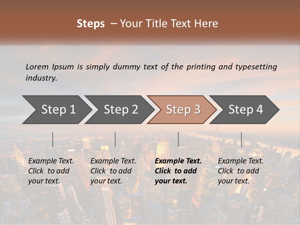 An Aerial View Of A City At Sunset PowerPoint Template