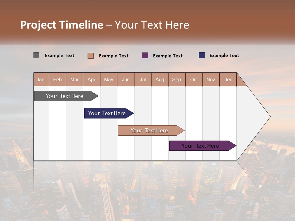 An Aerial View Of A City At Sunset PowerPoint Template