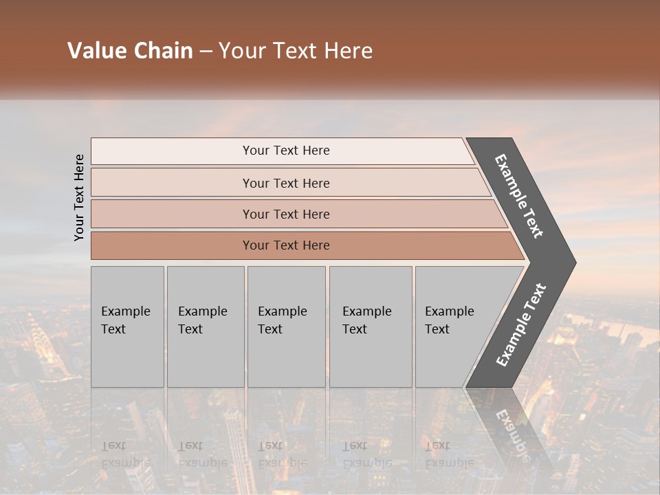 An Aerial View Of A City At Sunset PowerPoint Template