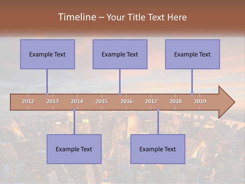 An Aerial View Of A City At Sunset PowerPoint Template