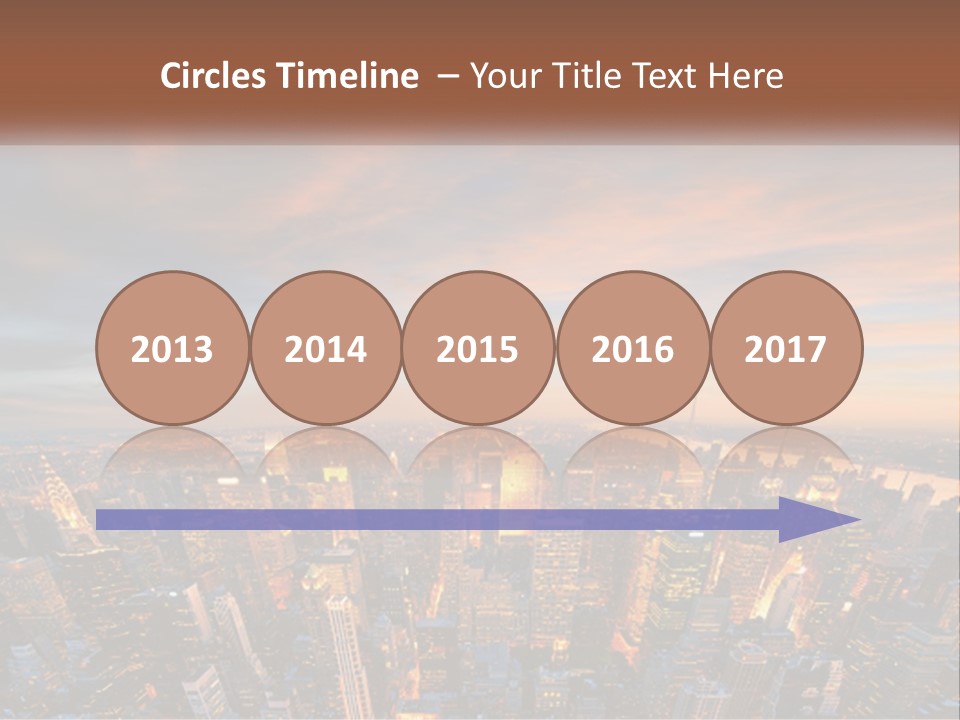 An Aerial View Of A City At Sunset PowerPoint Template