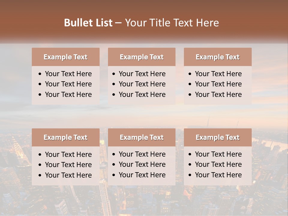 An Aerial View Of A City At Sunset PowerPoint Template