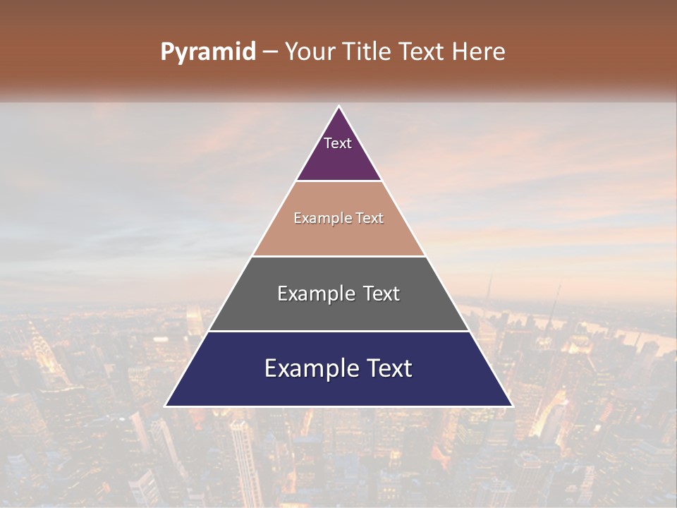 An Aerial View Of A City At Sunset PowerPoint Template