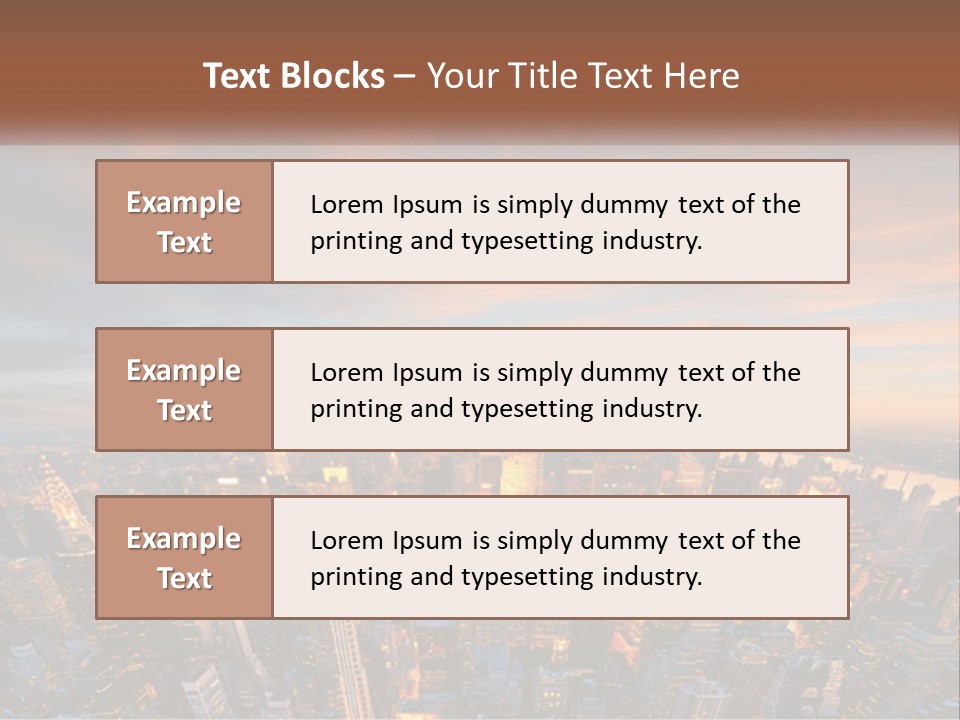 An Aerial View Of A City At Sunset PowerPoint Template