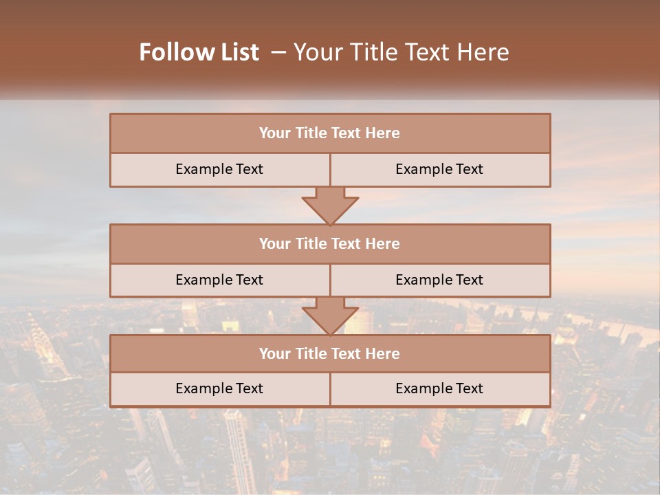 An Aerial View Of A City At Sunset PowerPoint Template