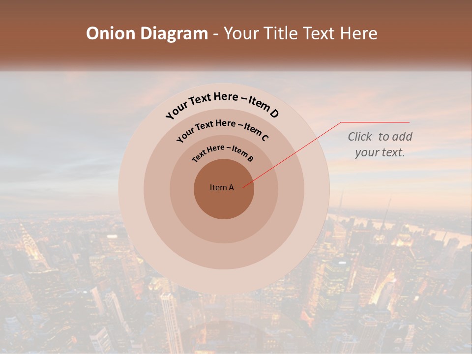 An Aerial View Of A City At Sunset PowerPoint Template