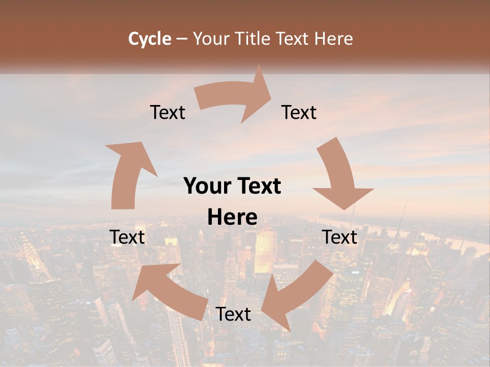An Aerial View Of A City At Sunset PowerPoint Template