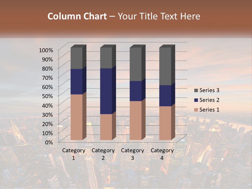 An Aerial View Of A City At Sunset PowerPoint Template