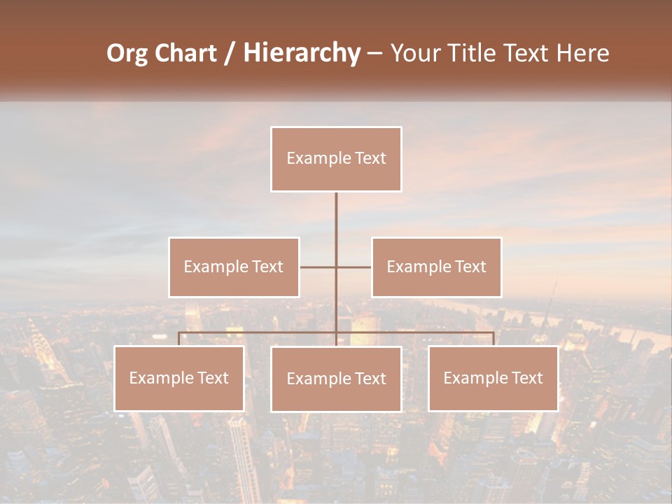 An Aerial View Of A City At Sunset PowerPoint Template